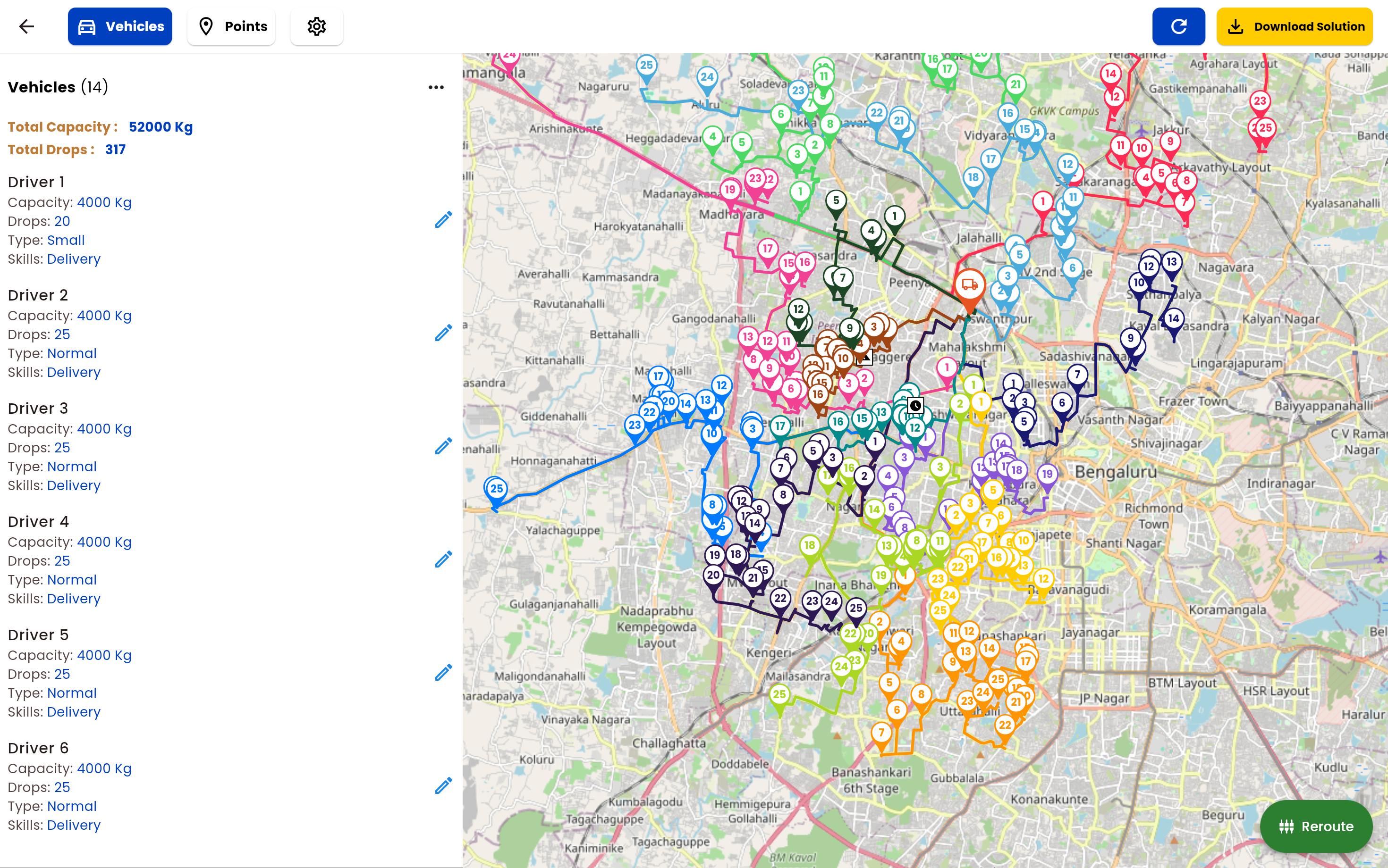 Vehicle fleet management interface